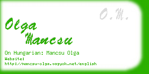 olga mancsu business card